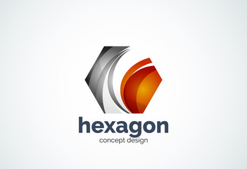Hexagon logo template, cell concept