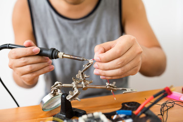 Welding the drone at home
