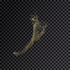 splash gold 3d transparent background
