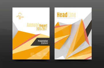 3d triangle shapes. Business annual report cover