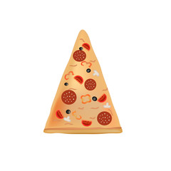 Vector illustration with pizza  slice.