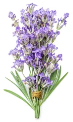 Deurstickers Bunch of lavandula or lavender flowers isolated on white backgro © volff