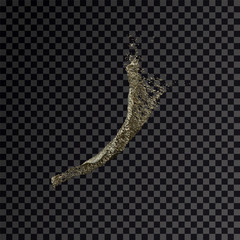splash gold 3d transparent background