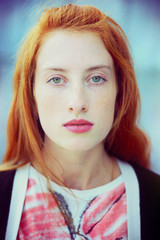 Portrait of a beautiful redhead girl