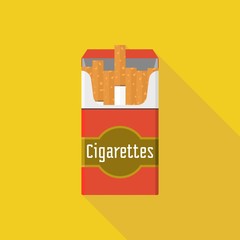 Vintage open cigarette pack illustration vector, flat design