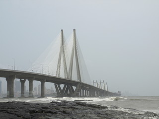 The Bandra-Worli Sea Link, officially called Rajiv Gandhi
