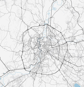 Map of Roma city. Roads