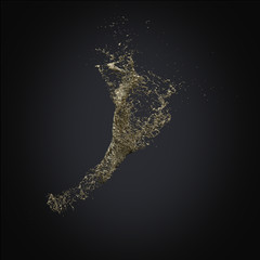 Fototapeta premium splash gold 3d rendering background