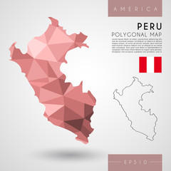 Peru : Low Poly Map : Vector Illustration
