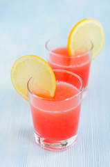 Pink lemonade in glasses
