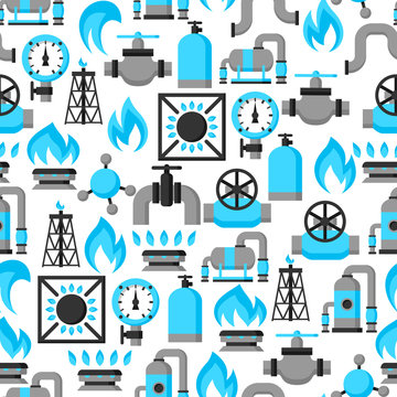 Natural gas production, injection and storage. Industrial seamless pattern