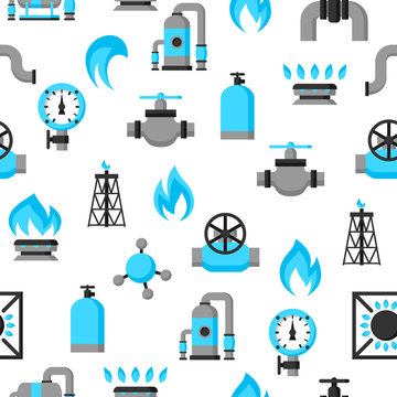 Natural gas production, injection and storage. Industrial seamless pattern