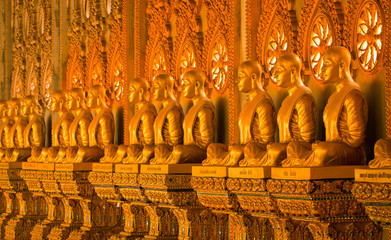 Buddha, Gold, Buddha statue at Wat Arun, Ubon Ratchathani Thailand.