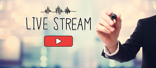 Businessman drawing Live Stream concept