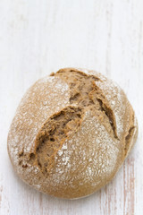 bread on white wooden background