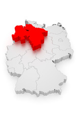 Niedersachsen, Deutschland Bundesländer 3D