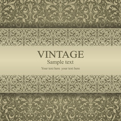 Wedding Invitation cards in an vintage-style green