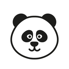 Cute panda vector icon or sign
