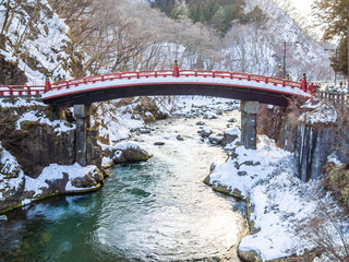 Snow on the Nikko bridge
