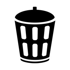 Garbage bin icon. Bucket with lid for trash, garbage, waste. Vector Illustration 