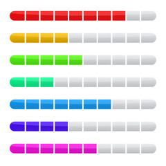 Vector Preloader Loading Bars Colorful isolated on white eps