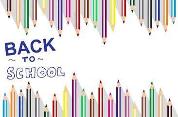 Welcome Back to SCHOOL background Colored Pencils Frame Template - 117392854