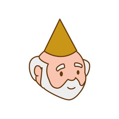 grandfather hat party old person man male icon. Isolated and flat illustration. Vector graphic
