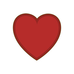 heart red love romantic icon. Isolated and flat illustration. Vector graphic