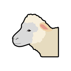 Sheep animal farm pet character icon. Isolated and flat illustration. Vector graphic