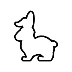 Rabbit animal farm pet character icon. Isolated and flat illustration. Vector graphic