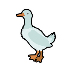 Duck animal farm pet character icon. Isolated and flat illustration. Vector graphic