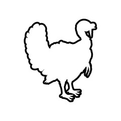 Turkey animal farm pet character icon. Isolated and flat illustration. Vector graphic