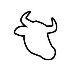 Bull animal farm pet character icon. Isolated and flat illustration. Vector graphic