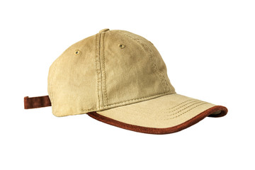Brown men's hat isolated on white background