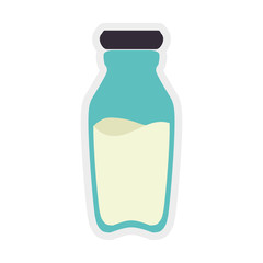 milk bottle healthy food organic food market icon. Isolated and flat illustration. Vector graphic