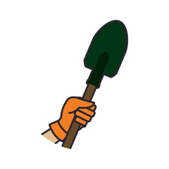 Shovel hand garden gardening tool icon. Isolated and flat illustration. Vector graphic