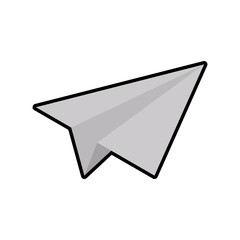 paper plane white origami icon. Isolated and flat illustration. Vector graphic