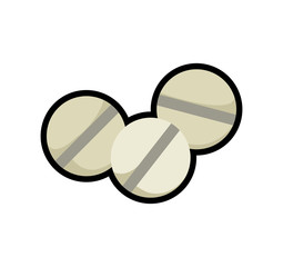 Pills medicine white medical health care icon. Isolated and flat illustration. Vector graphic