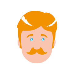 Man male person mustache hair head avatar icon. Isolated and flat illustration. Vector graphic