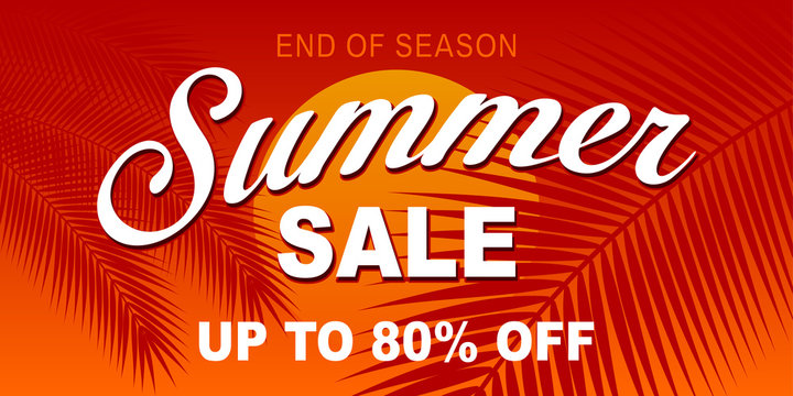 Summer hot sale banner. Vector Illustration