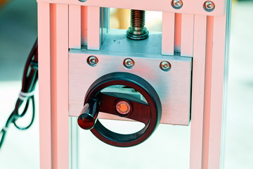 Handles on industry machine