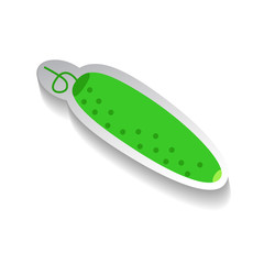 Cucumber vector icon in flat style with shadow. Vegetable pictogram