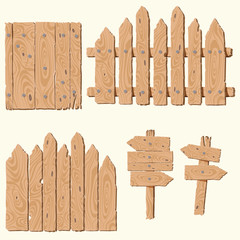 set of wooden planks