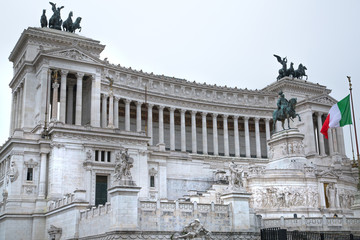 ROME, ITALY - APRIL 9, 2016: Altar of the Fatherland (Altare della Patria) 1925. Piazza Venezia . Vittorio Emanuele II in Rome, Italy
