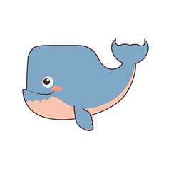 Whale cute animal little icon. Isolated and flat illustration. Vector graphic