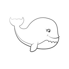 Whale cute animal little icon. Isolated and flat illustration. Vector graphic