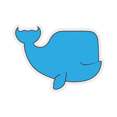 Whale cute animal little icon. Isolated and flat illustration. Vector graphic