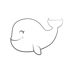 Whale cute animal little icon. Isolated and flat illustration. Vector graphic