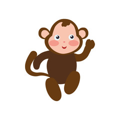 Monkey cute animal little icon. Isolated and flat illustration. Vector graphic