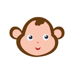 Monkey cute animal little icon. Isolated and flat illustration. Vector graphic